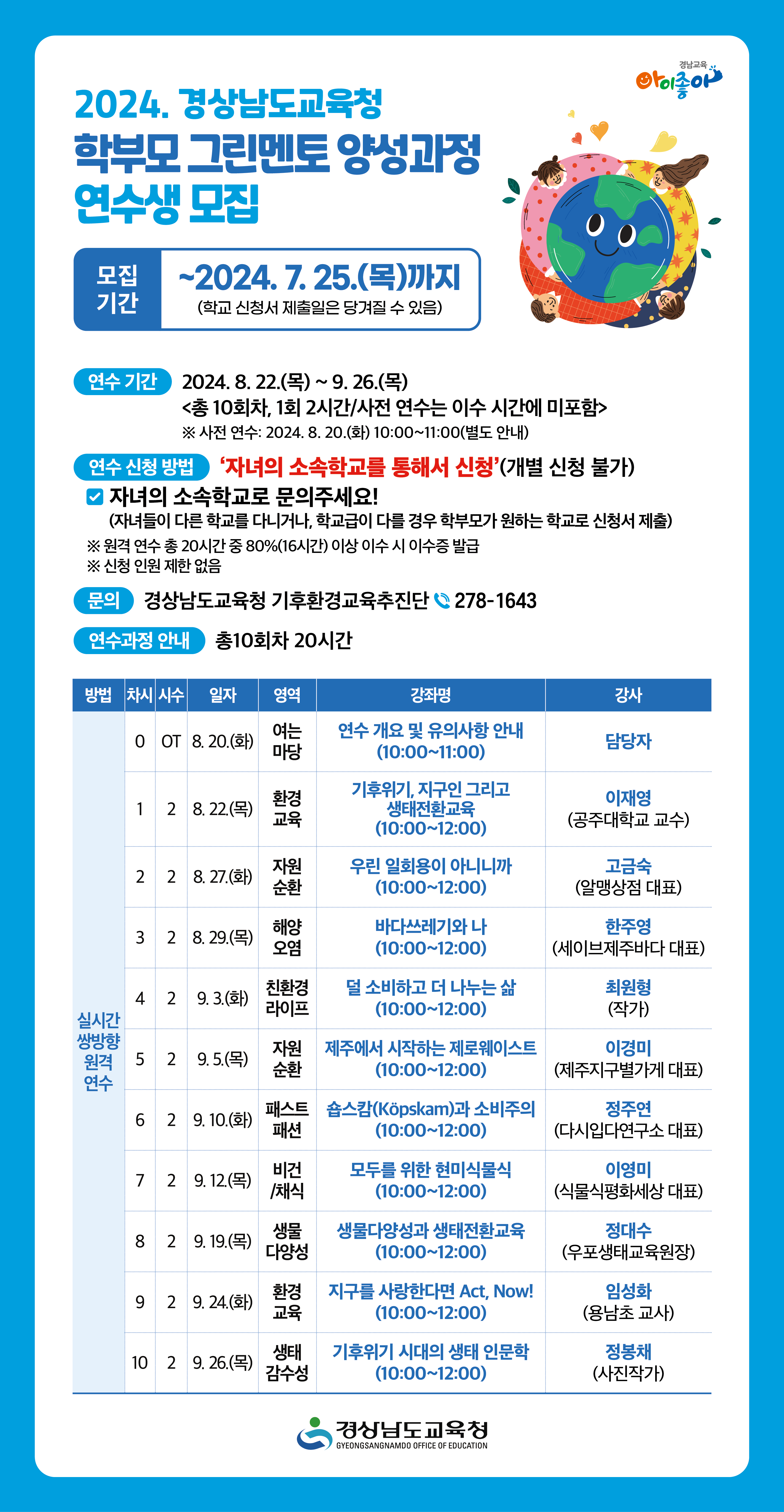  2024. 경남교육청 학부모 그린멘토 양성 과정 연수생 모집  [1번째 이미지]